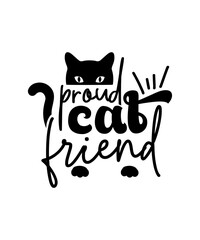 Wall Mural - proud cat friend svg