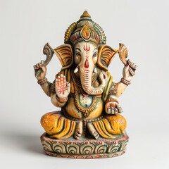 Wall Mural - lord ganesha sculpture on white background