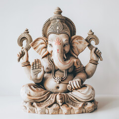 Wall Mural - lord ganesha sculpture on white background