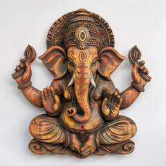 Wall Mural - lord ganesha sculpture on white background