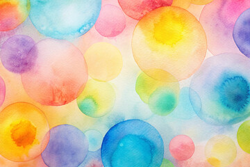 colorful abstract watercolor circles on a bright and cheerful backdrop