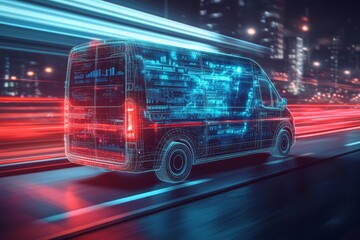 Discover the future of urban logistics with autonomous delivery vans using GPS technology and a smartphone app, providing efficient package delivery and convenience for all involved