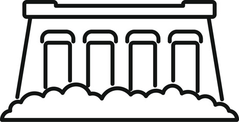 Poster - Simple vector icon of a hydroelectric power plant generating electricity using a water dam