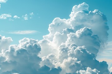 Canvas Print - Fluffy White Clouds Against a Blue Sky