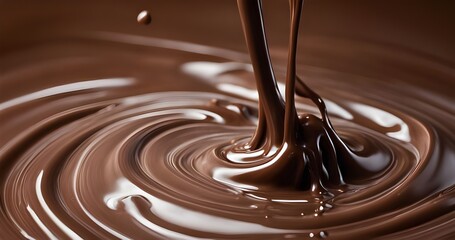 Close up photo of chocolate flow