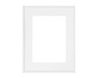 © tabitazn - Realistic thin photo frame mockup. Simple, clean portrait large a3, a4 white frame mock-up isolated on  transparent background. Modern, minimal poster template. Vertical mount picture poster object