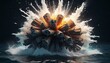 © 4K_Heaven - A dramatic slow-motion shot of a depth charge exploding underwater, with shockwaves and debris radiating outward, emphasizing the forceful impact and turbulence, Generative AI