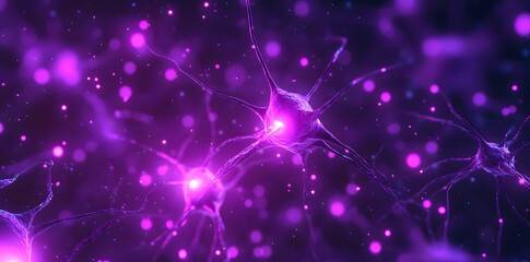 Wall Mural - Neurons cells concept. Neurons, nervous system