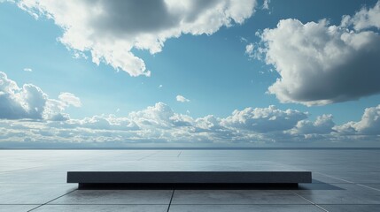 Poster - Serene Minimalist Showcase Platform Reflecting Nature s Essence