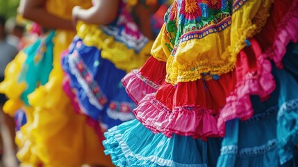 Vibrant Hispanic Heritage Festival Showcasing Colorful Costumes Music and Dance Performances