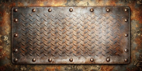 Poster - Grunge iron plate texture with industrial look, perfect for backgrounds or backgrounds, Grunge, iron, plate, texture
