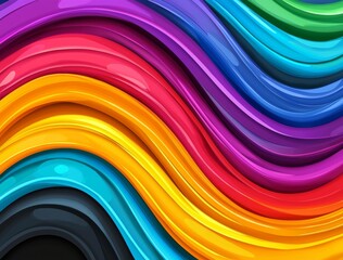 Canvas Print - Illustration design background of geometric colorful waves