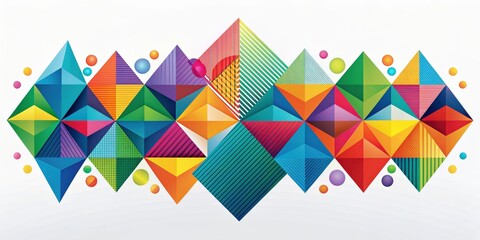 Fototapete - Abstract composition of geometric shapes and colors , abstract, composition, geometric, shapes, colors, design, pattern
