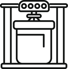 Poster - Line icon of a chemical reactor, representing industrial processes and chemical engineering concepts