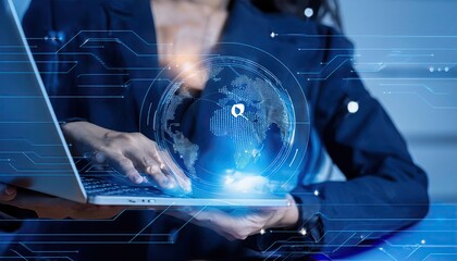 digital system service, internet technology, worldwide network, software engineer utilizing laptop c