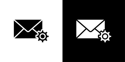 Email settings icon Flat fill set collection