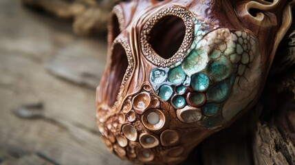 Ceramic Mask with Intricate Design