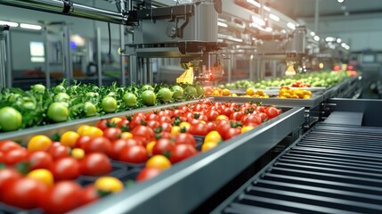 Wall Mural - Automated Food Production Line