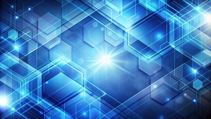 Fototapete - Blue geometric shapes forming an abstract technology background, blue, geometric, shapes, abstract, technology, background