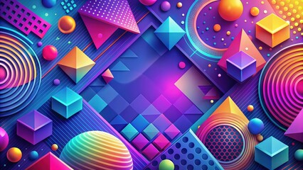Fototapete - Abstract background with vibrant colors and geometric shapes, abstract,background, vibrant, colors, geometric, shapes