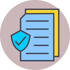 Sticker - Secure Document Vector Icon