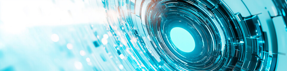 Wall Mural - Cyberpunk Technical background abstraction UI UX modern trendy design. Place for text. 3D Digital art Horizontal template poster invitation banner email header. Glitches, glitch. Generative Ai content
