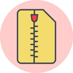 Sticker - Zipped Document Vector Icon