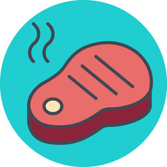 Sticker - Steak Vector Icon