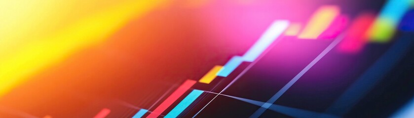 Dynamic financial chart showcasing colorful data trends and analytics, ideal for business and investment visuals.