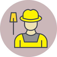 Wall Mural - Farmer Vector Icon