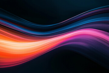 Wall Mural - Vibrant Abstract Wave of Neon Light on Dark Background