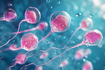 close-up imagery of human sperm cells swimming, a glimpse into the future of reproduction, ai genera