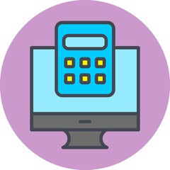 Sticker - Calculator Vector Icon