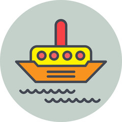 Sticker - Steamship Vector Icon