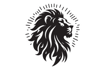 Wall Mural - lion head silhouette vector illustration