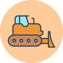 Poster - Bulldozer Vector Icon