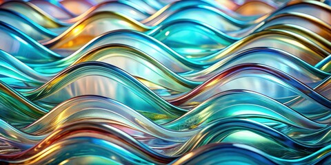 Wall Mural - Wavy glass shapes background with abstract patterns, wavy, glass, shapes, background, abstract, patterns, texture