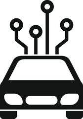 Wall Mural - simple icon of a car connecting to a network, representing concepts like smart vehicles, ai in trans