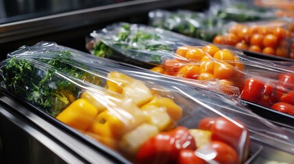 Poster - Fresh Produce Displayed in Plastic Packaging