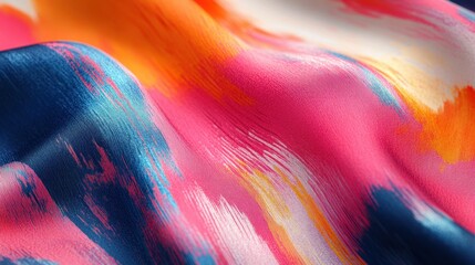 abstract painting on fabric, abstract patterns on textiles, created with artistic brush strokes, offer a unique and expressive touch for fashion and home decor aficionados