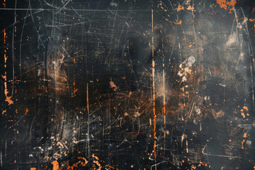 Wall Mural - A black and orange background with a lot of scratches and marks