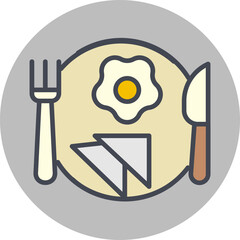 Sticker - Breakfast Vector Icon