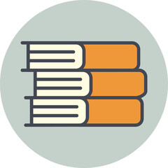 Sticker - Books Vector Icon