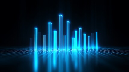 Poster - Abstract Neon Cityscape with Glowing Towers