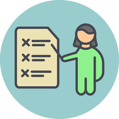 Sticker - Female Presenter I Vector Icon