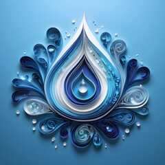 Wall Mural - water drop - quilling art 