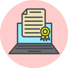 Poster - Online Graduation Vector Icon