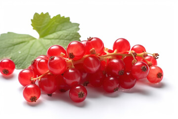 Wall Mural - Red currant berries on background. Juicy red berries, fresh and sweet.