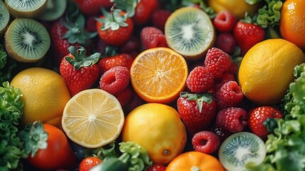 Wall Mural - A Colorful Collection of Fresh Fruits