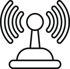 Wall Mural - Simple line icon of a wifi router emitting a signal, representing wireless connection and internet access